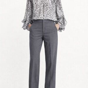 Elegant Gray and Off white ruffled blouse